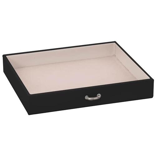 Smykkeskrin 4-lags med spejl låsbar 22,5x17,5x16,5 cm sort