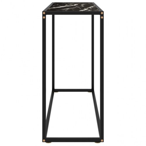 Konsolbord 100 × 35 × 75 cm i sort hærdet glas og stål
