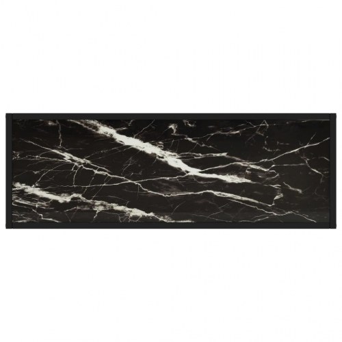 Konsolbord 100 × 35 × 75 cm i sort hærdet glas og stål