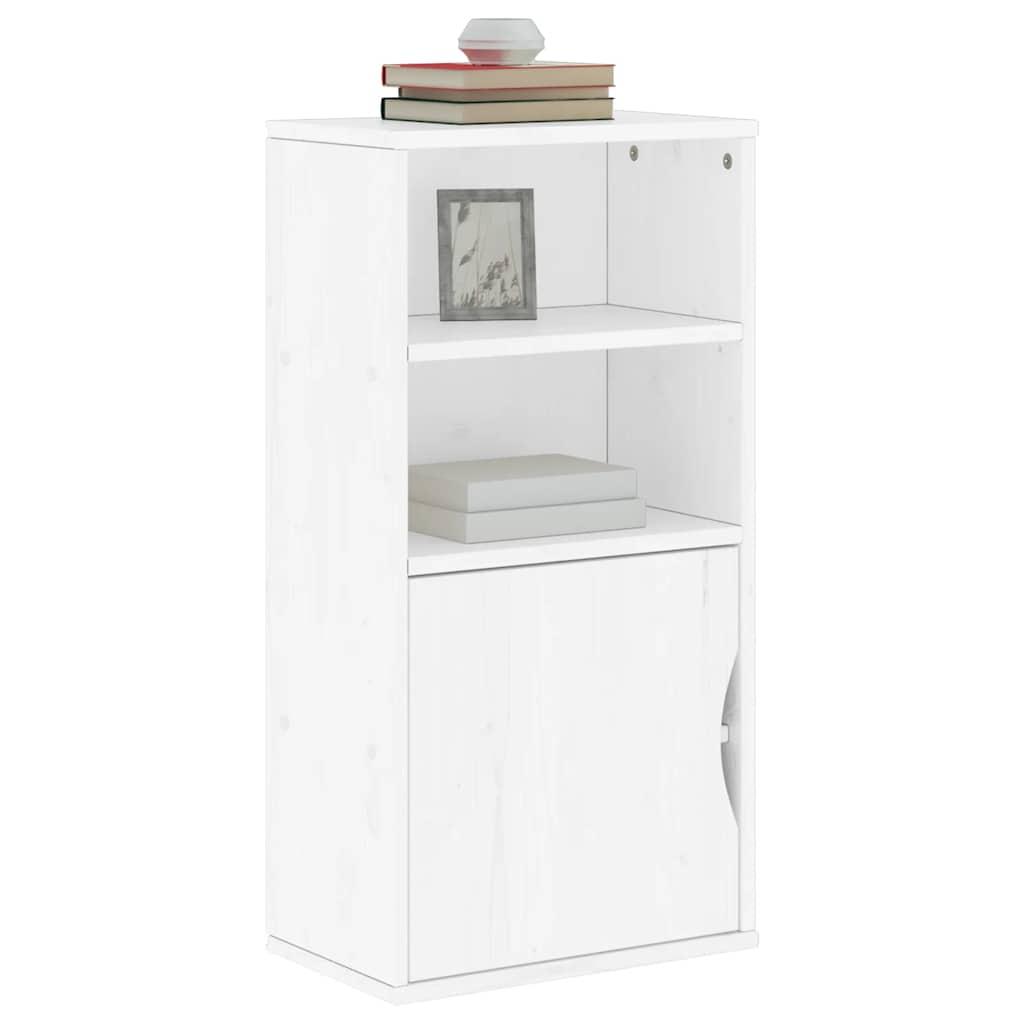 Sideskab Odda 40X24X79 Cm Massivt Fyrretræ - Hvid / Med 1 dør