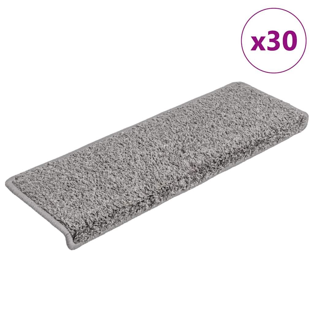 Trappemåtter 30 stk. 65x21x4 cm grå rektangulær kant