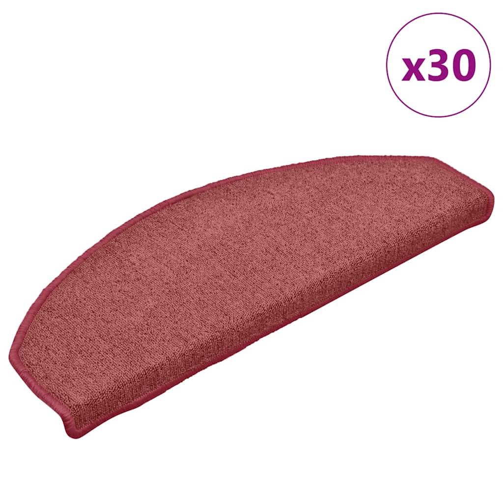 Trappemåtter halvrunde - 30 stk., 65 × 24 × 4 cm, bordeaux