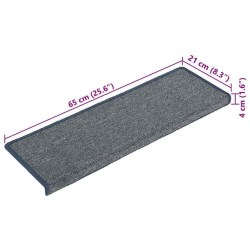 Trappemåtter 30 stk. 65 x 21 x 4 cm - lysegrå og blå