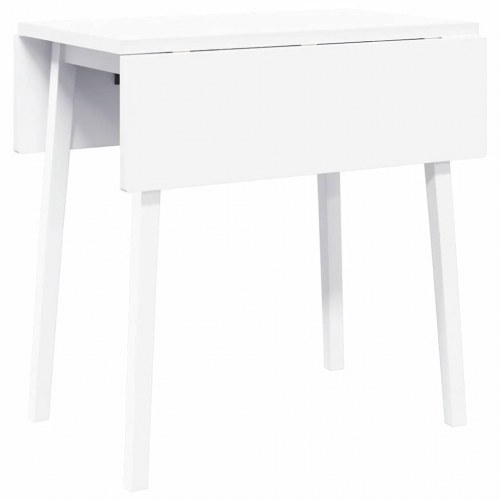 Spisebord i massivt gummitræ med klapdesign - hvid
