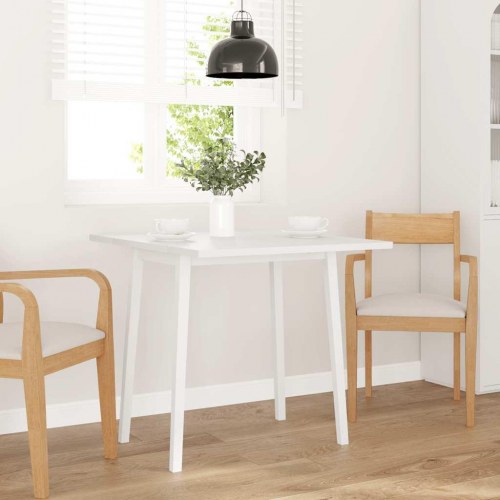 Spisebord i massivt gummitræ med klapdesign - hvid