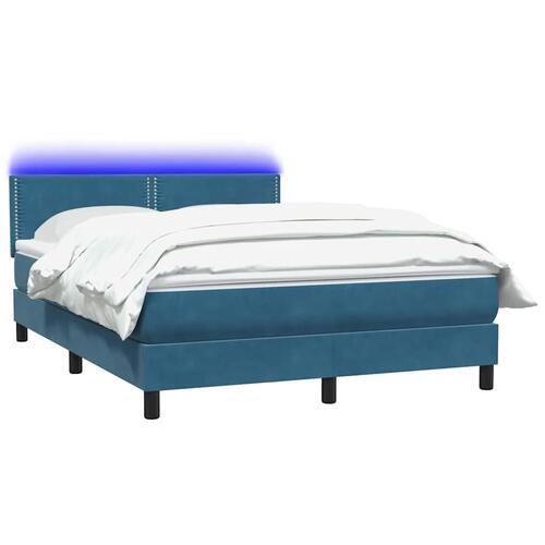 Kontinentalseng med madras 160x210 cm fløjl mørkeblå