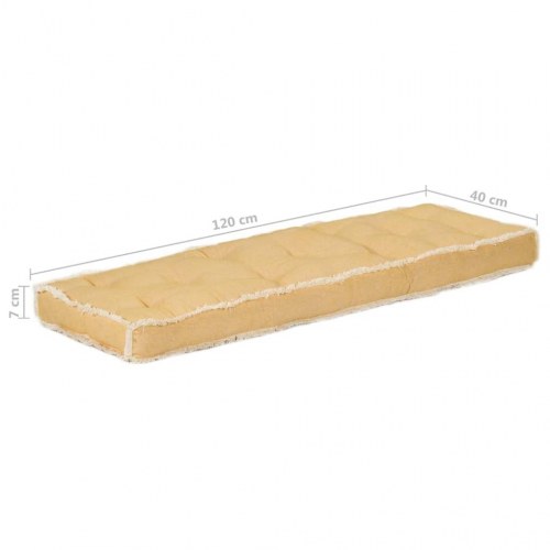 Hynde til pallesofa 120x40x7 cm gul