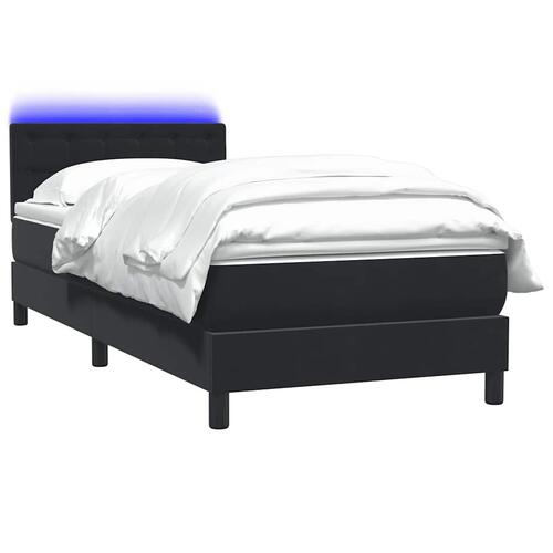 Kontinentalseng med madras 90x210 cm fløjl sort