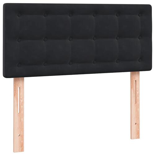Kontinentalseng med madras 90x210 cm fløjl sort