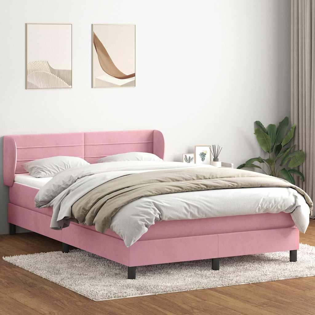Kontinentalseng med madras 140x220 cm flÃ¸jl lyserÃ¸d