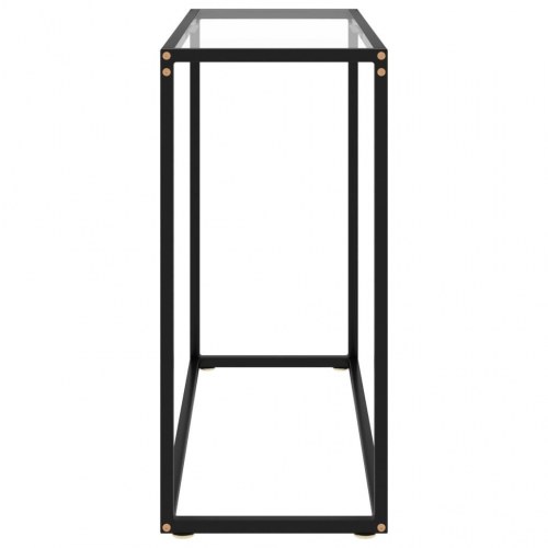 Konsolbord 80 × 35 × 75 cm - transparent hærdet glas og sort stål