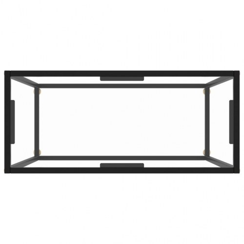 Konsolbord 80 × 35 × 75 cm - transparent hærdet glas og sort stål