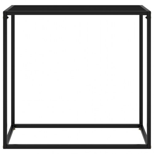 Konsolbord i sort - hærdet glas og stål, 80 × 35 × 75 cm