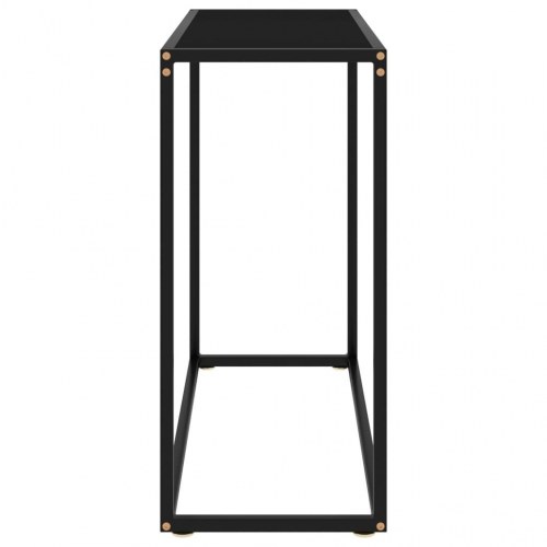 Konsolbord i sort - hærdet glas og stål, 80 × 35 × 75 cm