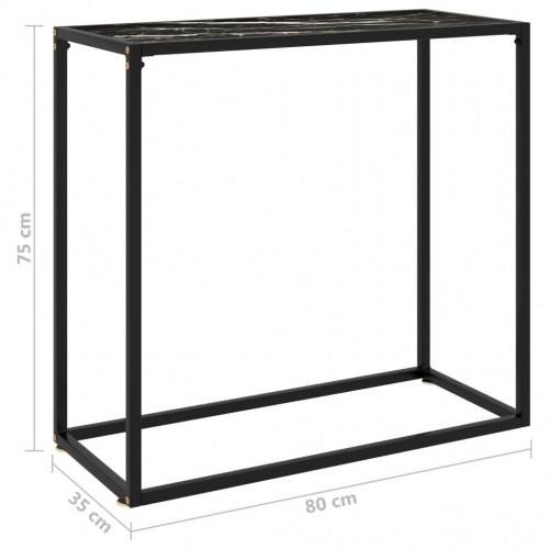 Konsolbord 80 × 35 × 75 cm i sort hærdet glas