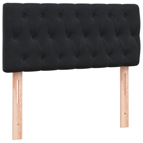 Kontinentalseng med madras sort 80x220 cm fløjl