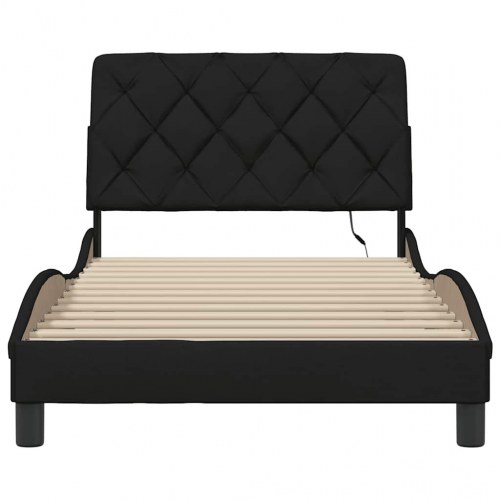 Sengeramme med LED 100 x 200 cm uden madras - sort