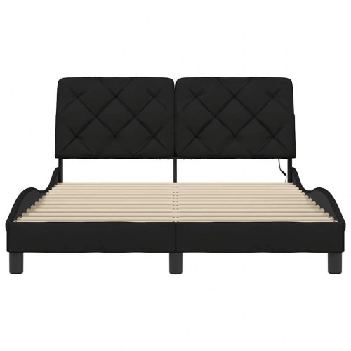 Sengeramme med LED uden madras 120 x 200 cm - sort