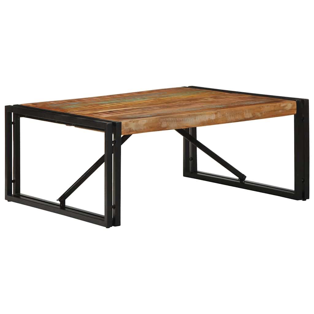 Sofabord Massivt Genbrugstræ Flerfarvet - Massivt genanvendt træ / 80 x 80 x 35 cm