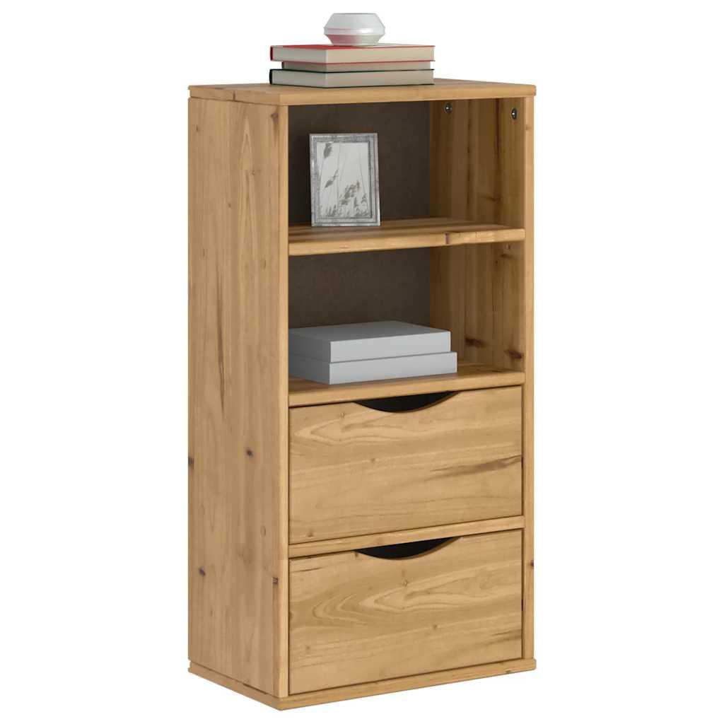 Sideskab ODDA med 2 skuffer og 2 hylder 40 x 24 x 79 cm massivt fyrretræ