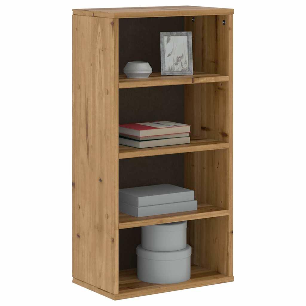 Sideskab Odda 40X24X79 Cm Massivt Fyrretræ - Naturfarvet / med 3 hylder