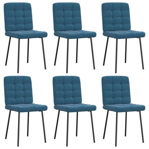 Spisebordsstole 6 stk. velour blå