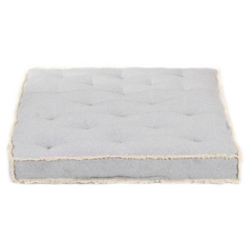 Hynde til pallesofa 120×80×10 cm - grå bomuld med frynser