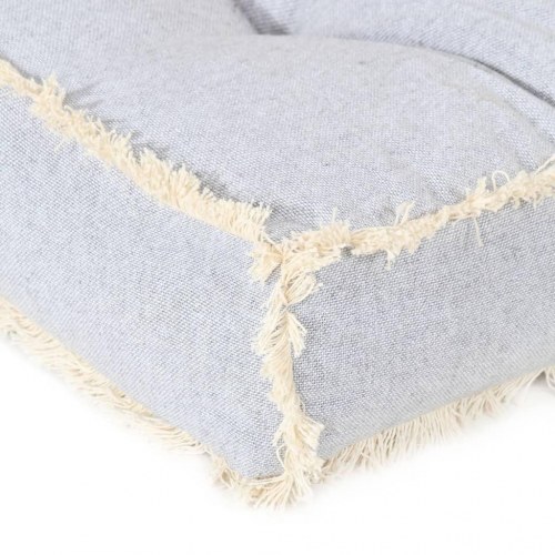 Hynde til pallesofa 120×80×10 cm - grå bomuld med frynser