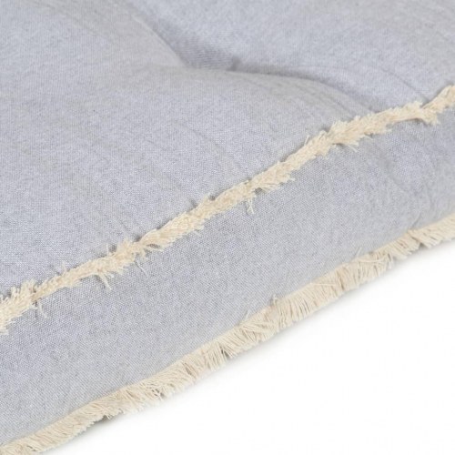 Hynde til pallesofa 120×80×10 cm - grå bomuld med frynser
