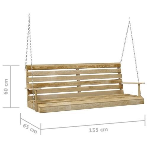 Gyngesofa 155x65x60 cm imprægneret fyrretræ