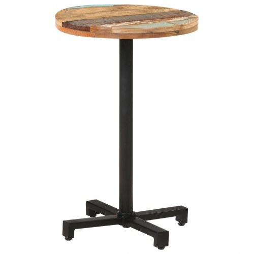 Bistrobord Ø50 x 75 cm - rundt spisebord i massivt genbrugstræ
