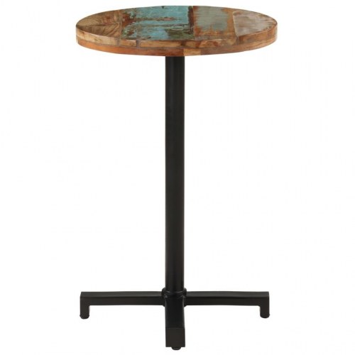 Bistrobord Ø50 x 75 cm - rundt spisebord i massivt genbrugstræ