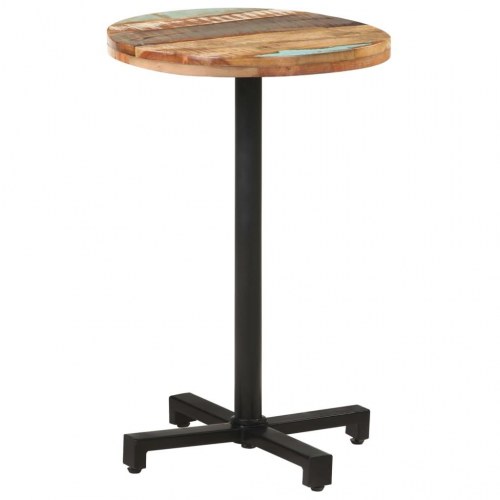Bistrobord Ø50 x 75 cm - rundt spisebord i massivt genbrugstræ