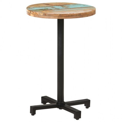 Bistrobord Ø50 x 75 cm - rundt spisebord i massivt genbrugstræ