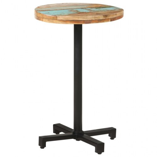Bistrobord Ø50 x 75 cm - rundt spisebord i massivt genbrugstræ