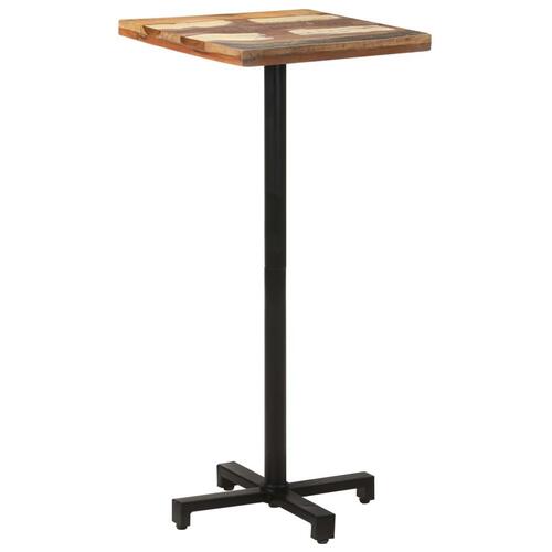 Bistrobord 50x50x110 cm firkantet massivt genbrugstræ
