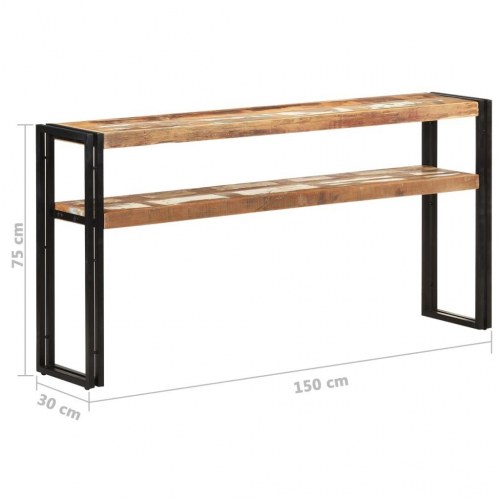 Konsolbord 150x30x75 cm massivt genbrugstræ