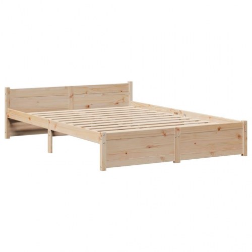 Sengeramme med sengegavl 150 x 200 cm i massivt fyrretræ