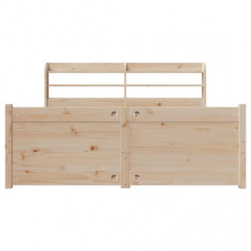 Sengeramme med sengegavl 150 x 200 cm i massivt fyrretræ