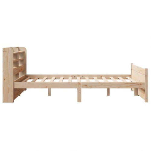 Sengeramme med sengegavl 150 x 200 cm i massivt fyrretræ