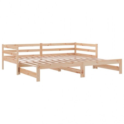 Udtræksseng uden madras i massivt fyrretræ 80 x 200 cm