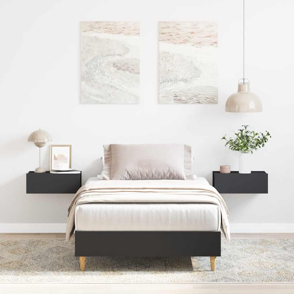 Sengeramme uden madras 100x200 cm konstrueret træ sort