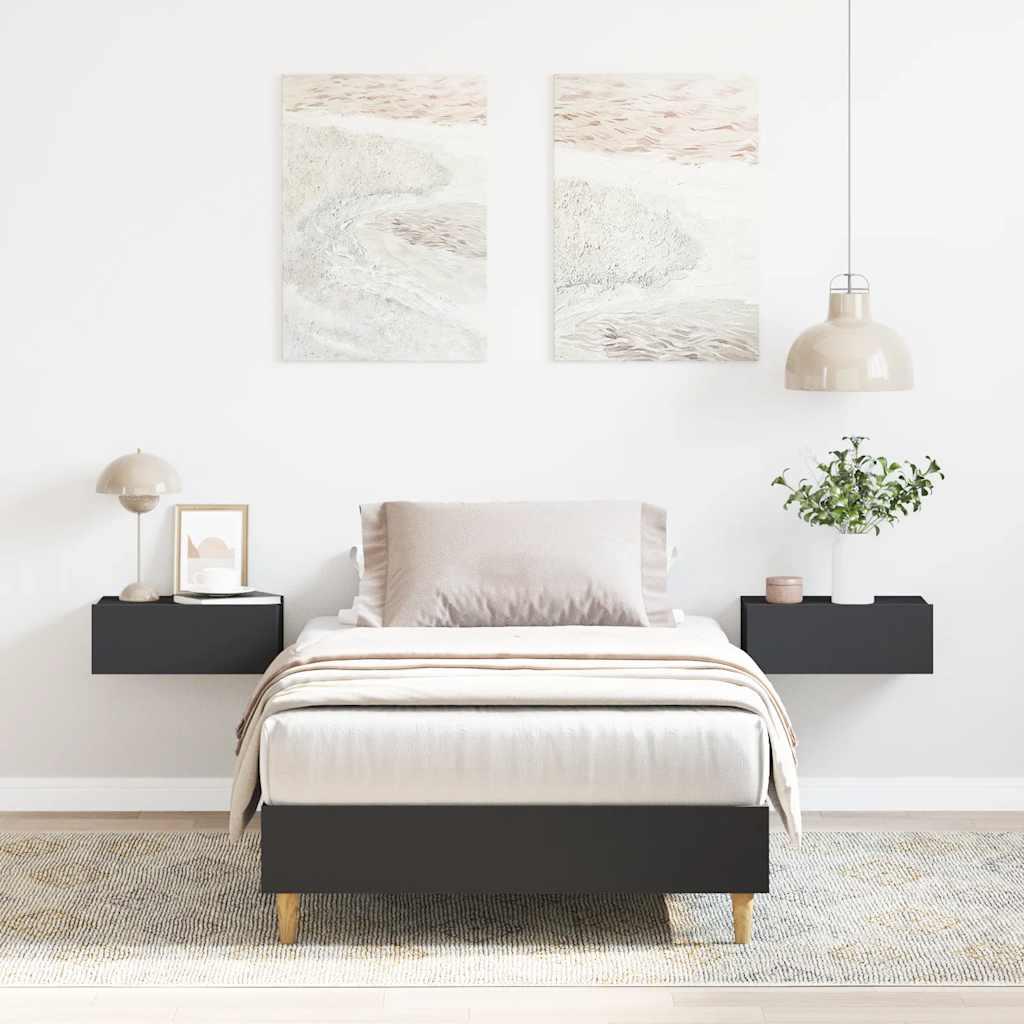 Sengestel uden madras 75x190 cm konstrueret træ sort