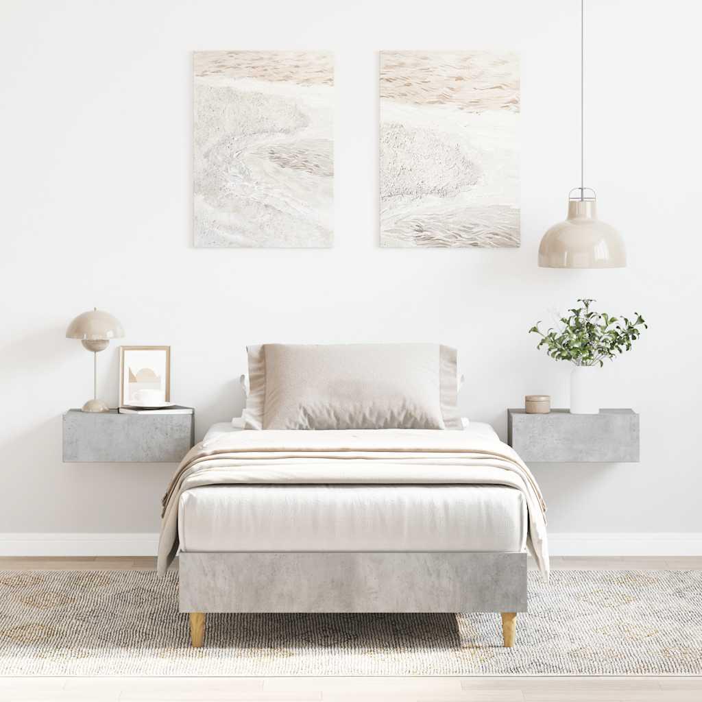 Sengestel uden madras 75x190 cm konstrueret træ betongrå