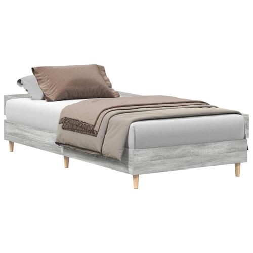 Sengeramme uden madras 100x200 cm konstrueret træ grå sonoma-eg