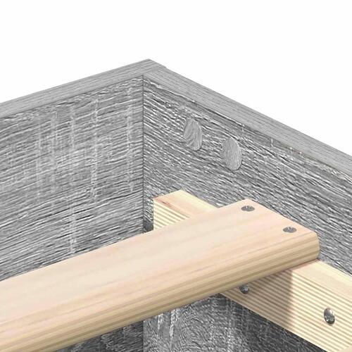 Sengeramme uden madras 100x200 cm konstrueret træ grå sonoma-eg