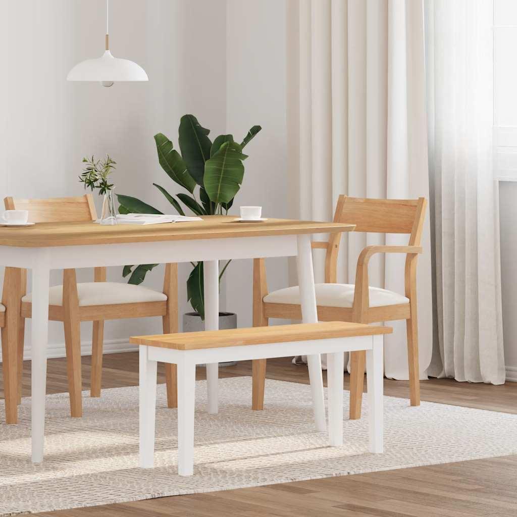 Bænk 90 cm massivt gummitræ