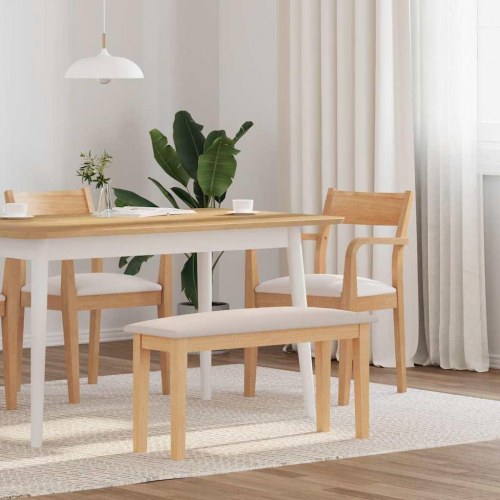 Bænk 90 cm massivt gummitræ