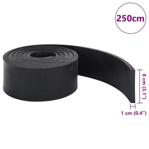 Gummikant til sneplov Sort 250x8x1 cm