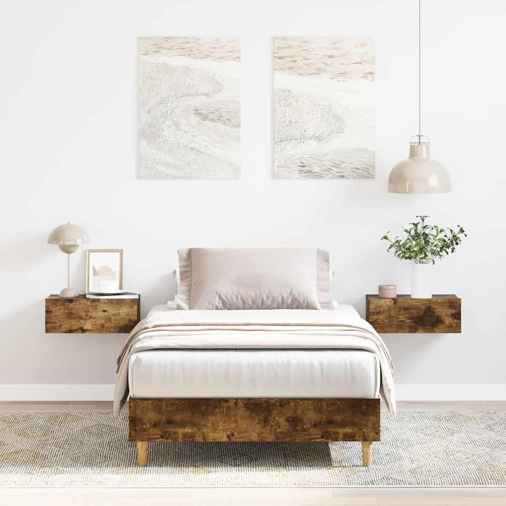 Sengestel Uden Madras Konstrueret Træ Antikt Træ - Røget eg / 100 x 200 cm